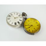 A Gentleman's mid-19th century silver cased open face fusee pocket watch, London 1851,
