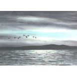Arthur Gee (1934-2011) Geese in flight, signed lower right, watercolour,
