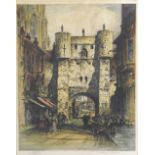 Albany E Howarth (1872-1936) York city gate, signed in the margin by the artist, etching,