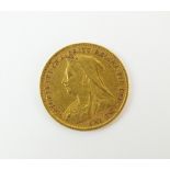 A Victoria old head half sovereign,