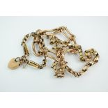 A yellow metal chain, with 9ct gold swivel,