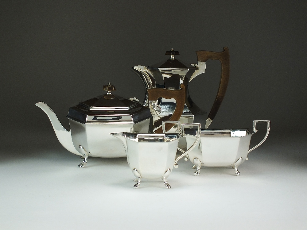 A four piece silver tea service, Emile Viner, Sheffield 1940 & 1948,