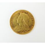 A Victorian old head sovereign,