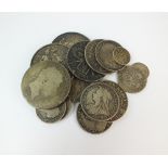 A collection of British silver and cupro-nickel, to include; crowns, dated 1820, 1890, 1897,