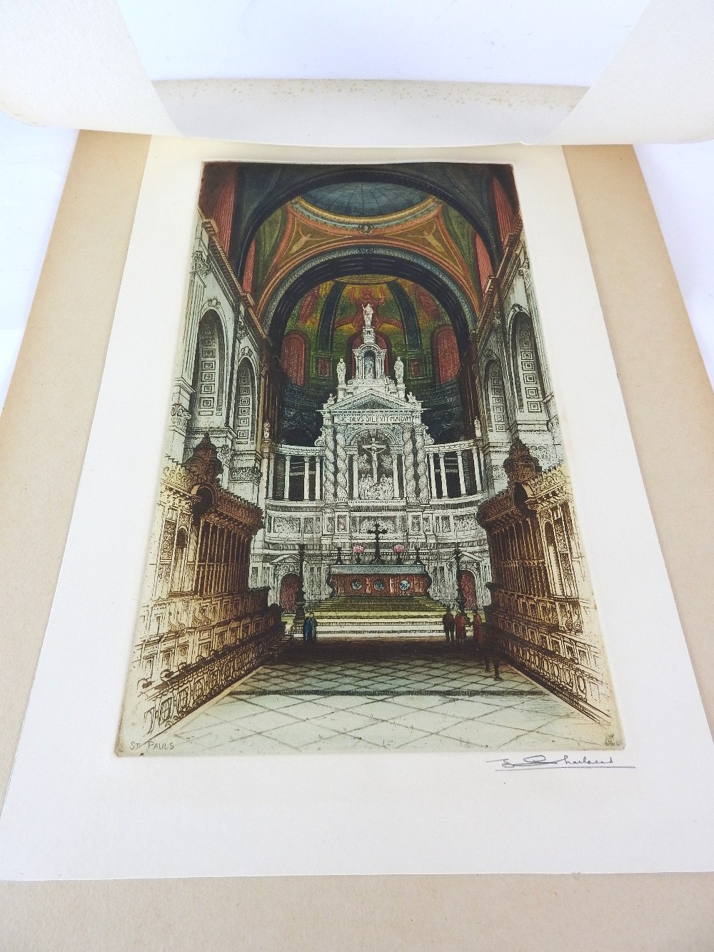 Edward W Sharland (1884-1967) A collection of seven unframed etchings of cathedrals titled, - Image 5 of 7