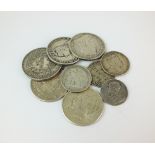 A collection of British and foreign silver coinage, to include; Victoria crowns,