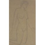 Sidney H Meteyard RBSA (1868-1947) pencil drawing of a kneeling lady, 25.
