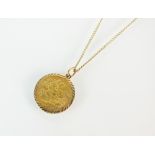 A Victorian half sovereign pendant, dated 1895,