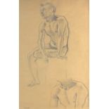 Adolphe Valette (1876-1942) A pair of life drawings of a middle aged and an old man, both signed,