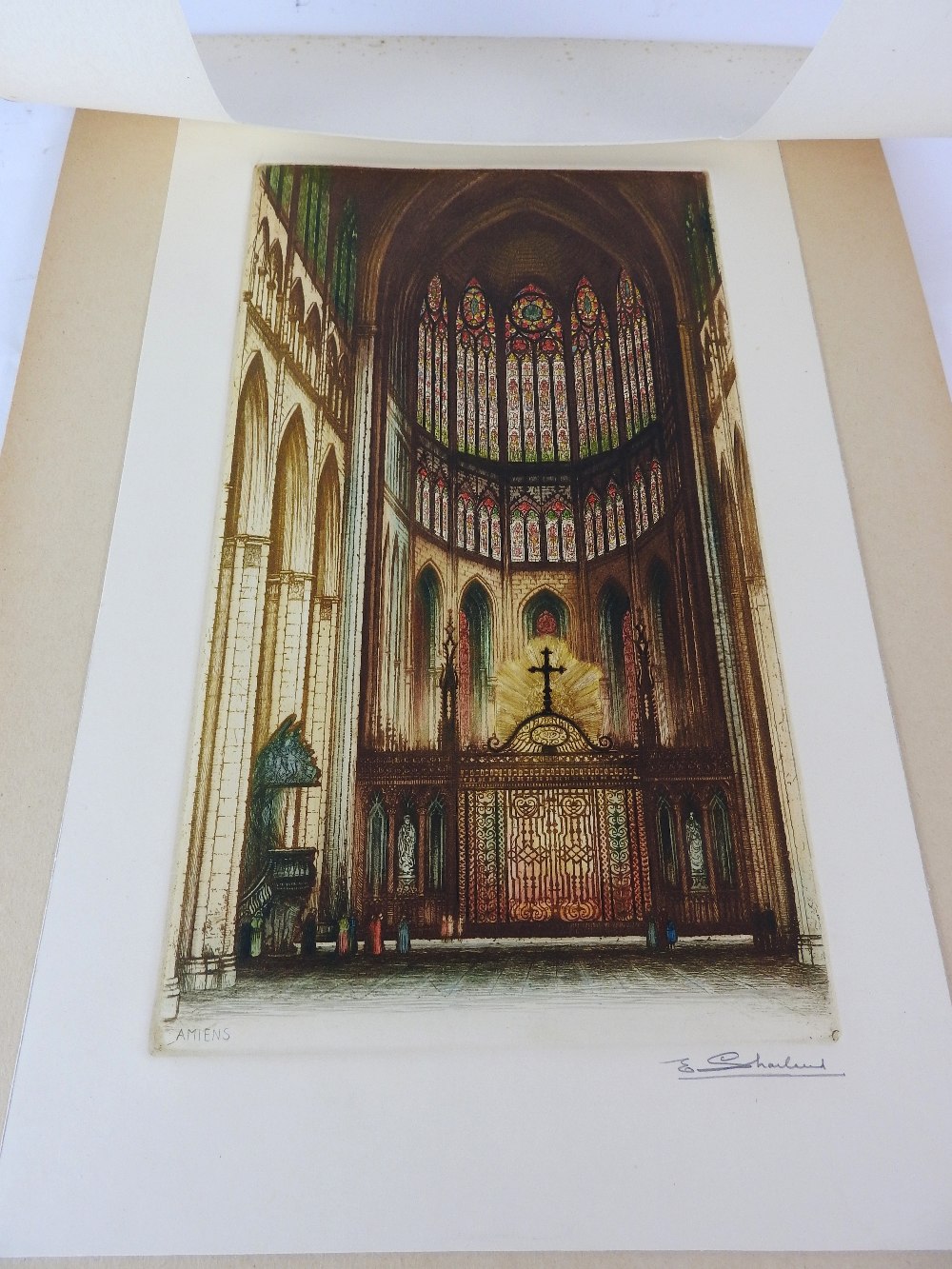 Edward W Sharland (1884-1967) A collection of seven unframed etchings of cathedrals titled, - Image 3 of 7