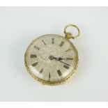 An early 19th century 18ct gold open face pocket watch,