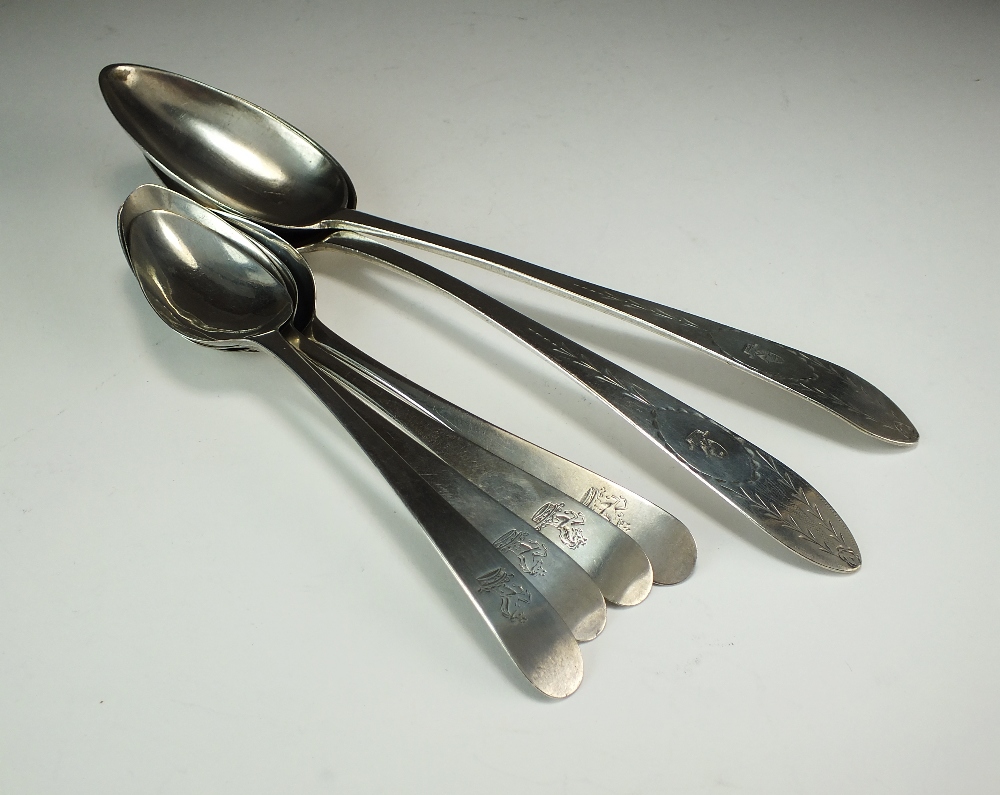 A pair of Irish provincial tablespoons, Patrick Connell, Limerick, circa 1780,