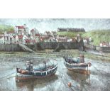 David C Lyons Staithes, signed lower left, oil on plywood board,