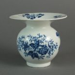 A Caughley spittoon or saffer pot transfer-printed in the Columbine and Ripe Fruit pattern,