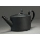 A rare black basalt teapot and cover, circa 1780-90, impressed Salopian mark, 10.