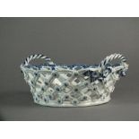 A Caughley basket transfer-printed in the Pine Cone pattern, circa 1776-86, unmarked,