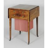 A 19th century rosewood boxwood strung Pembroke / writing / work table,