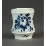 A Caughley ink pot transfer-printed with the Stalked Fruit pattern, lacking cover, circa 1776-82,