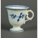 A Caughley ice or sorbet cup painted with Chantilly Sprigs A, circa 1785-92, S mark, 6.