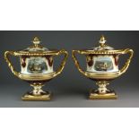 A pair of Flight Barr & Barr (Worcester) porcelain 'Warwick' vases, circa 1825,