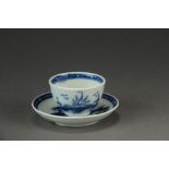 A Caughley toy tea bowl and saucer painted in the Island pattern, circa 1785-90, unmarked,