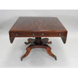 A Regency mahogany rosewood crossbanded sofa table,