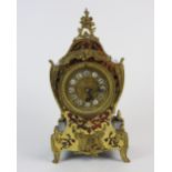 A late 19th century French boulle style mantel timepiece, the 3.