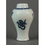 A Caughley vase transfer-printed with an Apple pattern, circa 1778-86, within associated border,