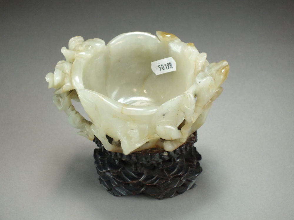 A Chinese grey-green jade libation cup, Qing Dynasty, - Image 2 of 5