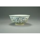 A Chinese blue and white bowl, Ming Dynasty,