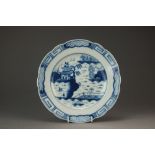 A Caughley dessert plate painted in the Weir pattern, circa 1775, unmarked, 20.