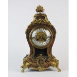 A late 19th / early 20th century French boulle style mantel clock, the 3.