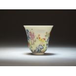 A Chinese famille rose porcelain 'Chicken' cup, Qianlong seal mark and probably of the period,