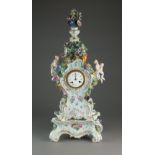 A large and impressive Meissen porcelain clock & stand,