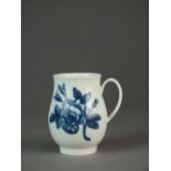 A very rare Caughley mug transfer-printed with the Cabbage Rose Sprays pattern, circa 1776-80,