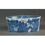 A Caughley potted meat pot transfer-printed in the Full Nankin pattern, circa 1782-92,