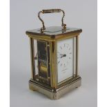 A silvered brass carriage clock, the 2.