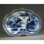 A Caughley kidney shaped dessert dish, circa 1788-93,