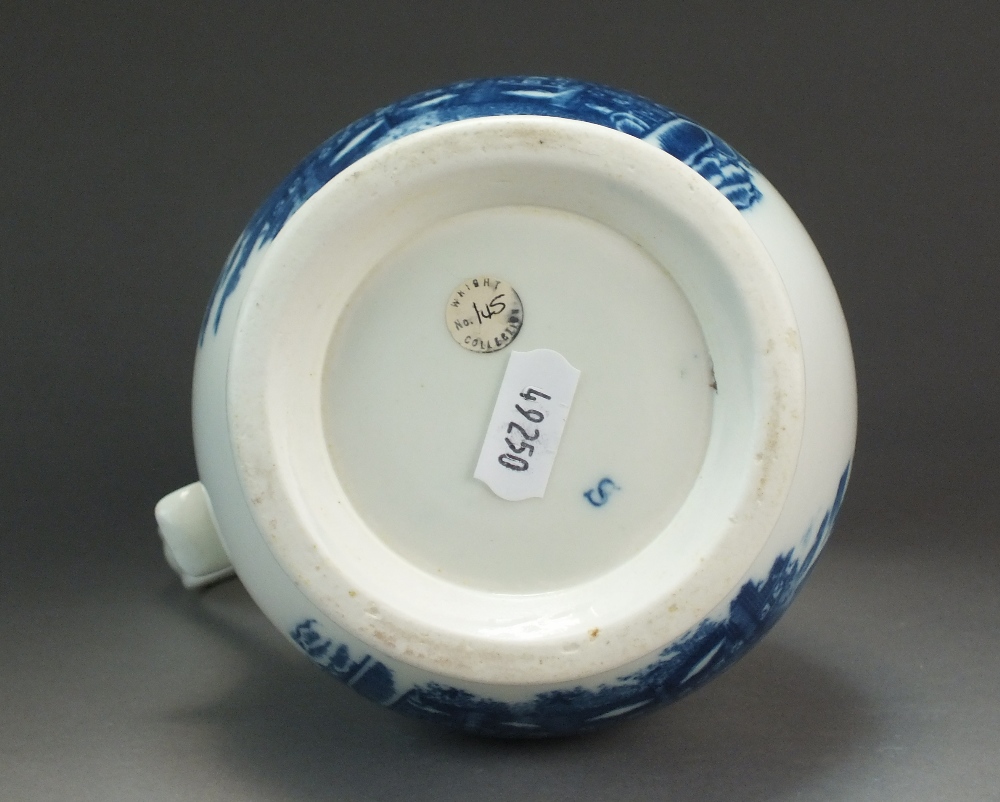 A Caughley ewer transfer-printed in underglaze blue with the Pleasure Boat pattern, circa 1780-89, - Image 2 of 2
