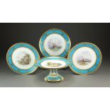 A Minton part topopgraphical dessert service, circa 1874,