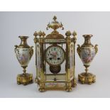 A 20th century clock garniture, the 3.