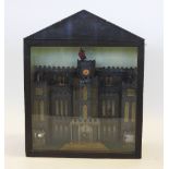 A late 19th / early 20th century century diorama of a Gothic castle,