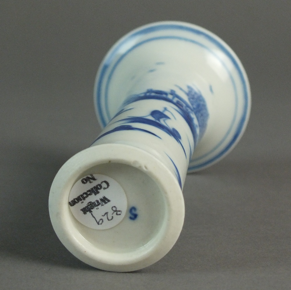 A very rare and small Caughley vase painted with the Three Boats pattern, circa 1780-90, 10. - Image 2 of 2