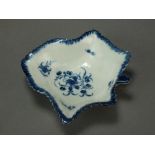 A very rare small Caughley pickle leaf dish painted with the Pickle Leaf Spray pattern,