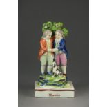 A Staffordshire pearlware figural group of 'Friendship' attributed to Ralph Wood, circa 1800,