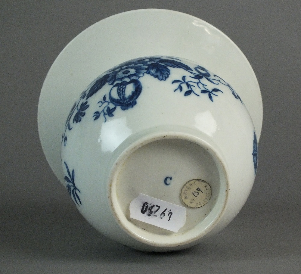 A Caughley spittoon or saffer pot transfer-printed in the Columbine and Ripe Fruit pattern, - Image 2 of 2