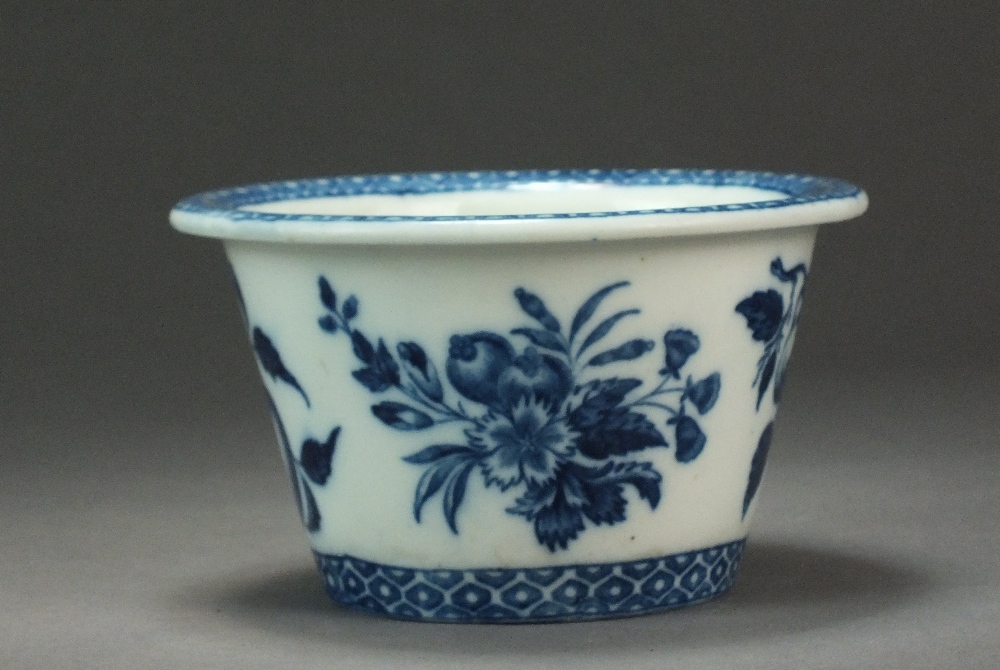 A very rare Caughley flower pot transfer-printed with the Pine Cone pattern, circa 1780-90,