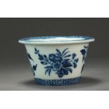 A very rare Caughley flower pot transfer-printed with the Pine Cone pattern, circa 1780-90,