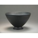 A Wedgwood black basalt bowl designed by Keith Murray, red printed and impressed marks, 16.