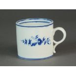 A Caughley coffee can painted with the Chantilly Sprigs pattern, circa 1785-92, S mark, 5.